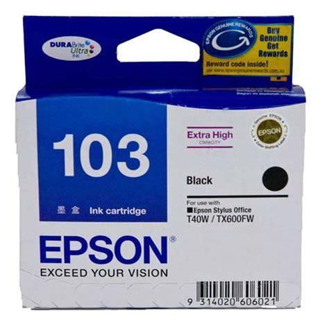 Genuine Epson 103 Extra High Yield Black Ink Cartridge C13T10319 – New ...