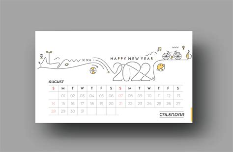 Happy new year 2022 February Calendar - New Year Holiday design ...