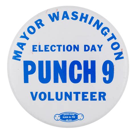 Election Day Punch 9 Volunteer | Busy Beaver Button Museum