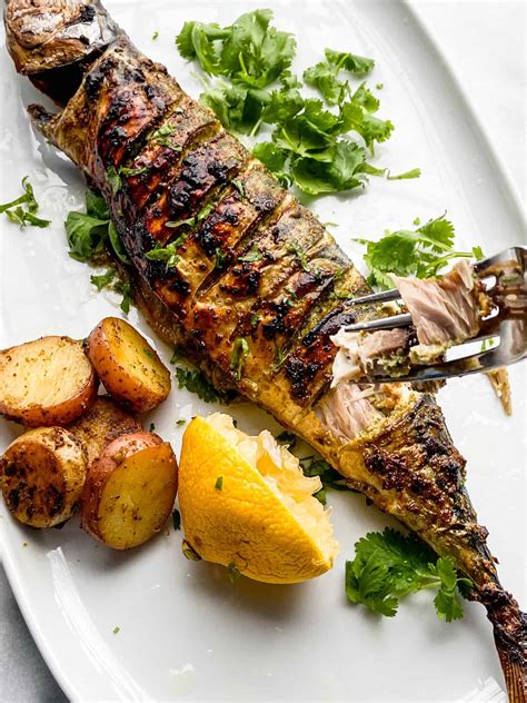 Oven Roasted Mackerel with Cilantro and Garlic - Feast with Safiya