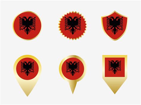 Vector flag set of Albania. 22805350 Vector Art at Vecteezy