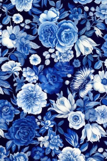 Premium AI Image | Blue and white porcelain pattern created with ...