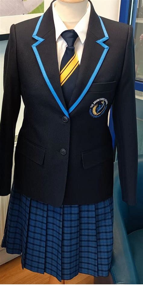 The Bromfords School Navy (new) Blazers with Logo and Royal Pipping Schoolwear Centres