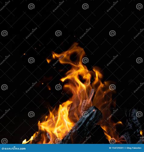 Fire Flames in Bonfire Stove Stock Image - Image of blaze, close: 154729201