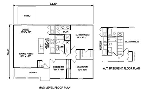 Ranch Style House Plan - 3 Beds 2 Baths 1200 Sq/Ft Plan #116-242 ...