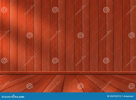 Empty Modern Wooden Interior Room with Natural Light Stock Illustration ...