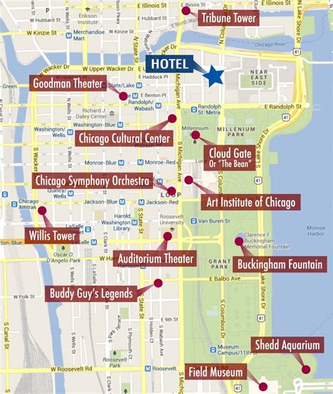 Downtown Chicago Tourist Map Printable