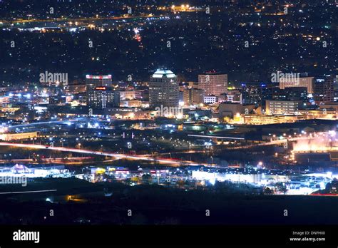 City of Colorado Springs Skyline at Night - Downtown Colorado Springs, Colorado, United States ...