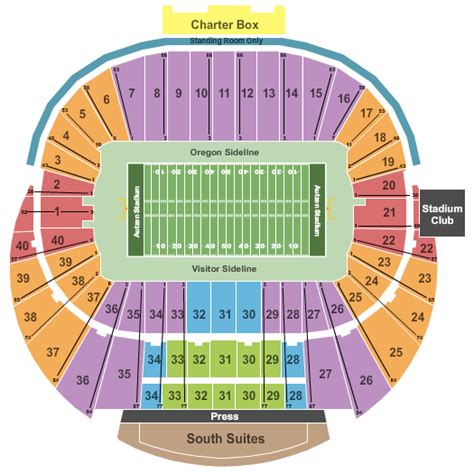 Autzen Stadium Seating Chart + Rows, Seats and Club Seats