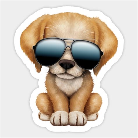 Cute Puppy Dog Wearing Sunglasses - Puppy - Sticker | TeePublic