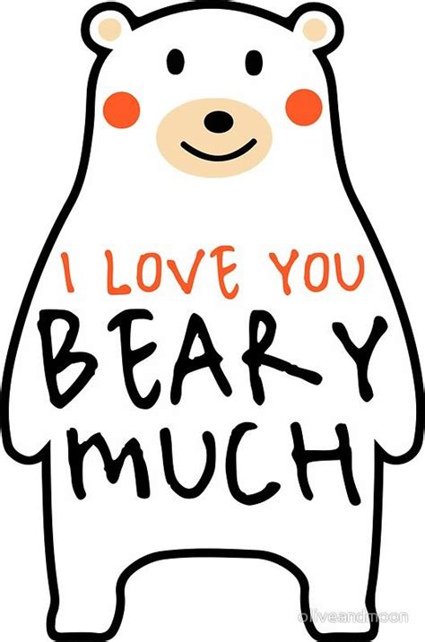 I Love You Beary Much Sticker | Cute Valentine's Day Bear Design