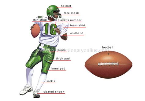 SPORTS & GAMES :: BALL SPORTS :: FOOTBALL :: FOOTBALL PLAYER image - Visual Dictionary Online