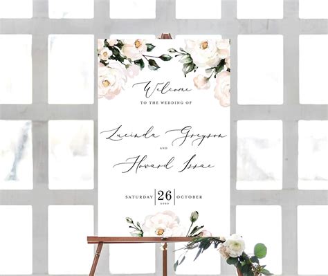 Roses Welcome Sign INSTANT DOWNLOAD Poster, Portrait, Large, Templett Printable Welcome to Our ...