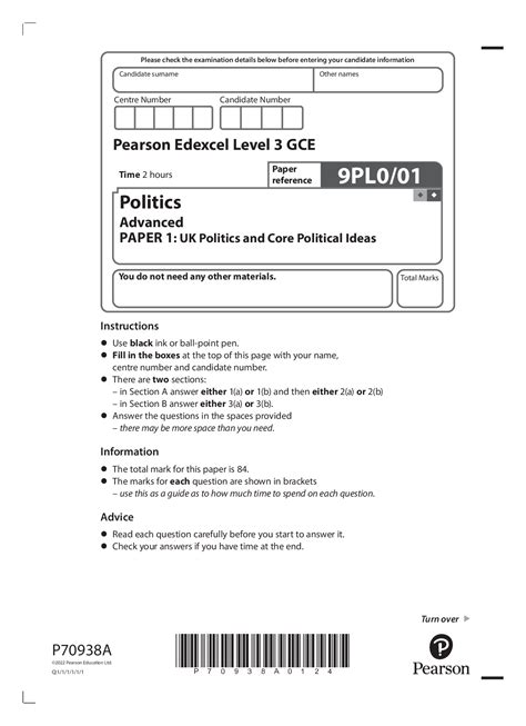 EDEXCEL A LEVEL POLITICS 2022 PAPER 2 - Browsegrades