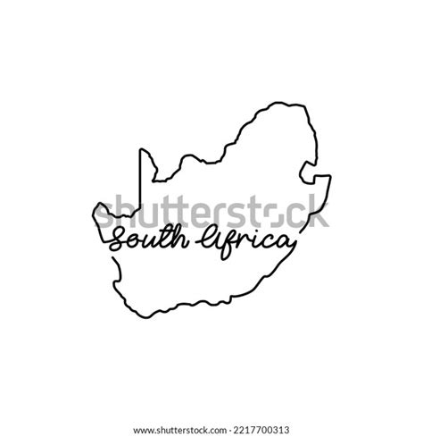 South Africa Outline Map Handwritten Country Stock Illustration ...