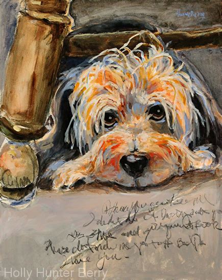 Dog Painting,Pet Portrait "Trouble" by Texas Artist Holly Hunter Berry