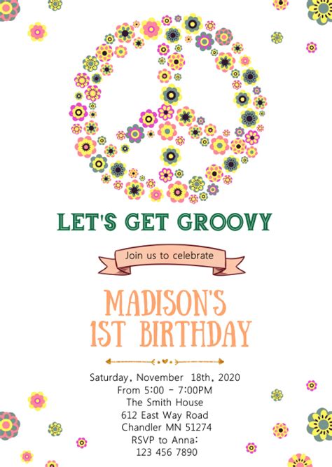 Groovy birthday invitation Template | PosterMyWall