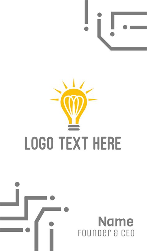 Bright Yellow Light Bulb Business Card | BrandCrowd Business Card Maker