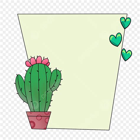 Cactus Plants PNG Image, Green Plant Cactus Border, Yellow Decorative Border, Green Plant Cactus ...