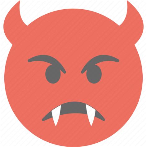 Angry face, devil grinning, emoji, evil grin, evil smiley icon