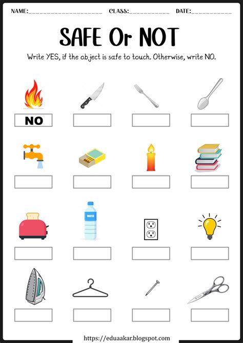 Safety Rules At Home Worksheet