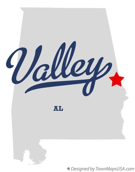 Map of Valley, AL, Alabama