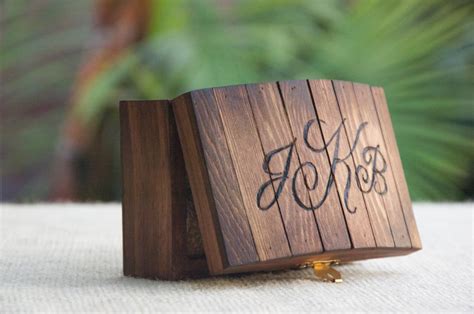 Personalized Rustic Ring Bearer Box Stained - Etsy