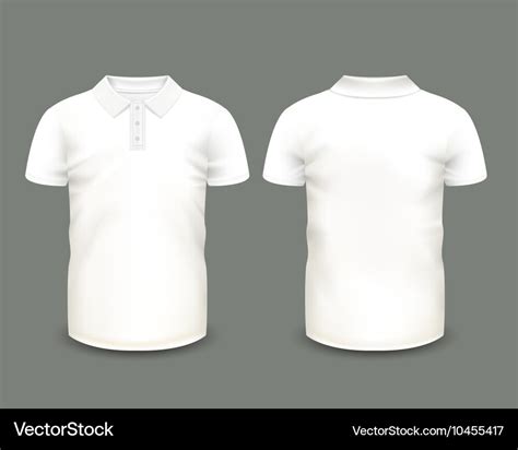 White Polo Shirt Mock Front Back View Male Model Wear Stock Photo By ...