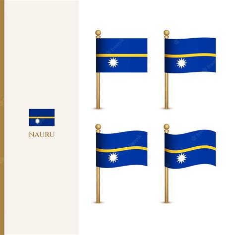 Premium Vector | Waving nauru flags 3d vector illustration flag of nauru