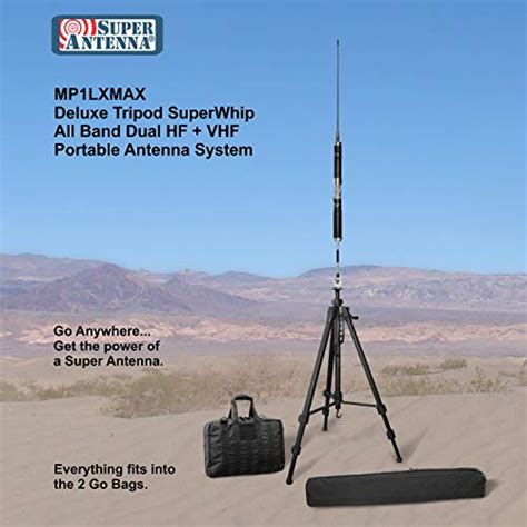 Super Antenna MP1LXMAX Deluxe Tripod 80m-10m HF +2m VHF Portable ...
