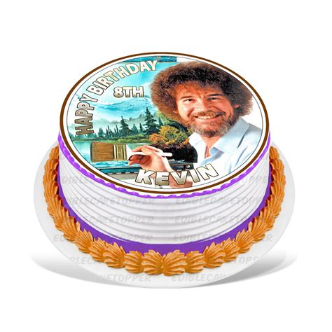 Bob Ross Edible Cake Toppers Round – Ediblecakeimage