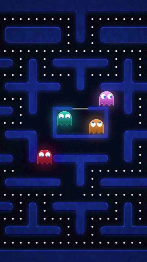 Download Playful Pac-Man chase scene on digital background | Wallpapers.com