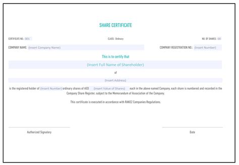 Share Certificate Template | Free Word Templates