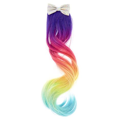 Claire's Club Rainbow Ombre Faux Hair Clip | Claire's US