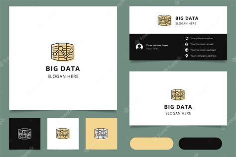 Premium Vector | Big data logo design with editable slogan branding ...