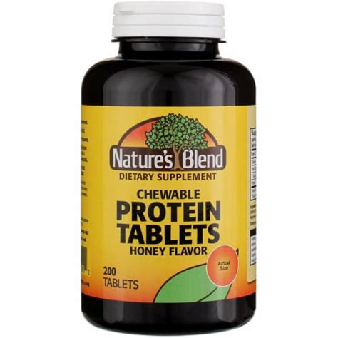 Nature's Blend Protein Chewable Tablets, Honey, 200 Ct, 1 - Food 4 Less