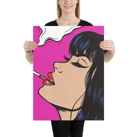 Smoking Comic Girl Poster Print - Etsy