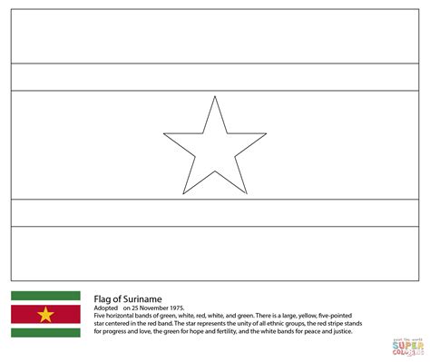 Dibujo de Bandera de Surinám para colorear | Dibujos para colorear imprimir gratis