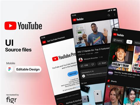 YouTube Mobile UI (Redesigned) by Figr Design on Dribbble