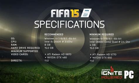 FIFA 15 system requirements