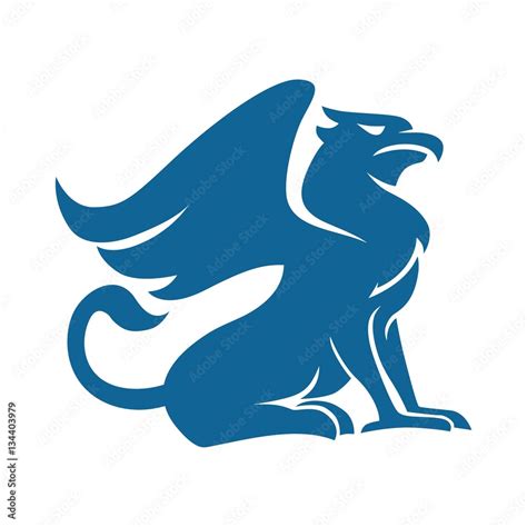 Griffin blue silhouette Stock Illustration | Adobe Stock