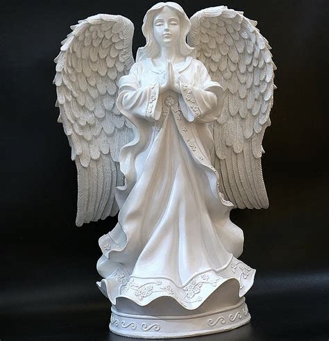 Praying Angel White Resin Statue