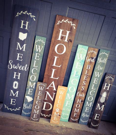 Farmhouse Custom Welcome Sign Choose Your Size & Color Wooden Rustic ...