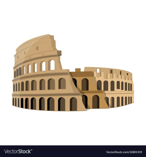 Colosseum in Italy icon in cartoon style isolated Vector Image