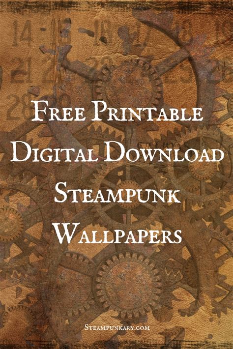 3 Free Printable Digital Download Steampunk Wallpapers for Scrapbooking