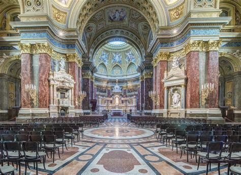 Interior of St. Stephen's Basilica, Budapest, Hungary stock photo