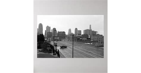 Downtown Kansas City Skyline–Black and White Photo Poster | Zazzle