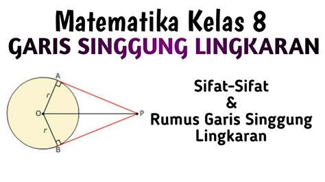 Matematika Kelas 8 | Sifat dan Rumus Garis Singgung Lingkaran - YouTube