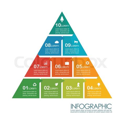 Pyramid infographic chart template. ... | Stock vector | Colourbox