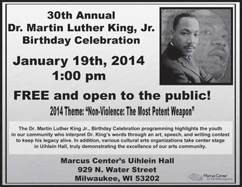 30th Annual Dr. Martin Luther King, Jr. Birthday Celebration | Milwaukee Courier Weekly Newspaper